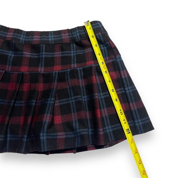 Abercrombie Kids Girls Plaid Pleated Skirt 11/12 Red & Black Cotton Blend - Picture 9 of 10
